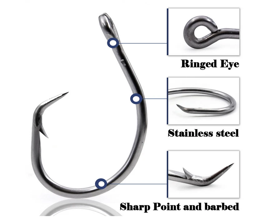Jumbo Stainless Steel Circle Hook 6/0#~28/0# Saltwater Hooks Large Tuna Hooks - Image 4 of 4