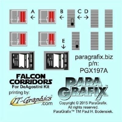 Paragrafix 197 x 1/43 DeAgostini Millennium Falcon Corridors PE