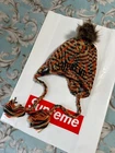 BONNET TOBOGGAN SUPREME NOUVELLE ÈRE (ORANGE) FW22 GRADIENT CROCHET ARGYLE CACHEMIRE
