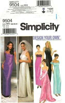 Simplicity 9504, Misses' Evening Dress, Size HH(6-12)