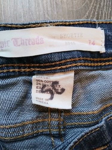 Epic Threads Shortie Denim Blue Jean Embroidered Shorts Girls Size 14 - Picture 6 of 8