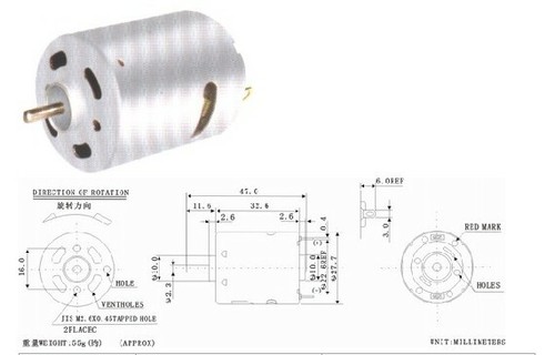 MABUCHI RS-360SH-10500 DC 12V 18V 24V Mini Round 28mm Electric Motor 2.3mm Shaft - Picture 8 of 9