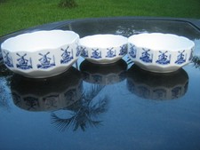 SET OF 3  BLUE WINDMILL NESTING BOWLS MARKED  GERMANY  3 SIZES PORCELAIN