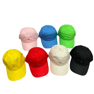 NWT Tommy Hilfiger Classic Solid Cotton Embroidered Flag Logo Baseball Cap Hat