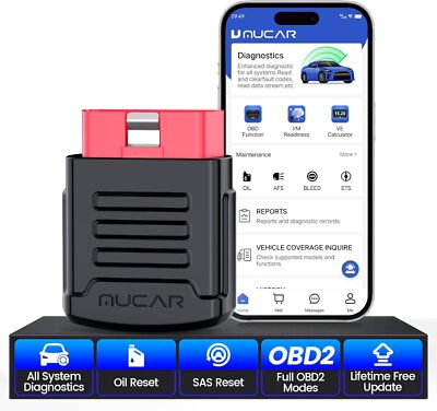MUCAR BT200 Full Systems Auto Diagnostic Scanner Tool OBD2 Fault Code Reader