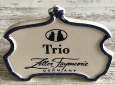 Porzellan Werbeaufsteller Zeller Fayencerie Trio