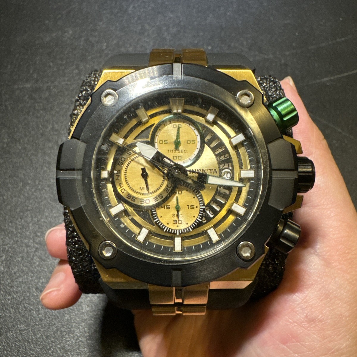 Invicta Sea Hunter Men Watch 52mm Black Gold 28051 W/R 200MT Invicta Sea Hunter Men Watch 52mm Black Gold 28051 W/R 200MT
