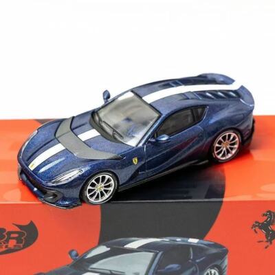 BBR 1:64 Ferrari 812 Competitizone Blue alloy car model around