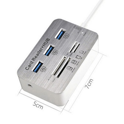 7 In 1 3 Ports USB TYPE C 3.0 HUB+4 Ports Expander SD TF MS, M2 MMC Memory Cards - Photo 4/14