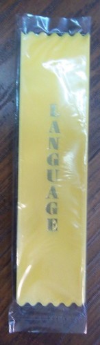 "LANGUAGE" 2" x 8" Foil-Stamped Ribbons -- LOTS of 50 - Bild 2 von 3