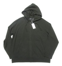 Vince Men's Green Wool Cashmere Full Zip Hooded Sweater 425