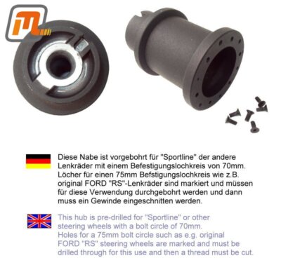 FORD Escort MK2 steering wheel hub for RS steering wheel universal