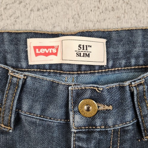 Levis Jeans Boys 18 Reg (28x28) Blue Modern Slim Fit Faded Stretch Skater Denim - Picture 7 of 9