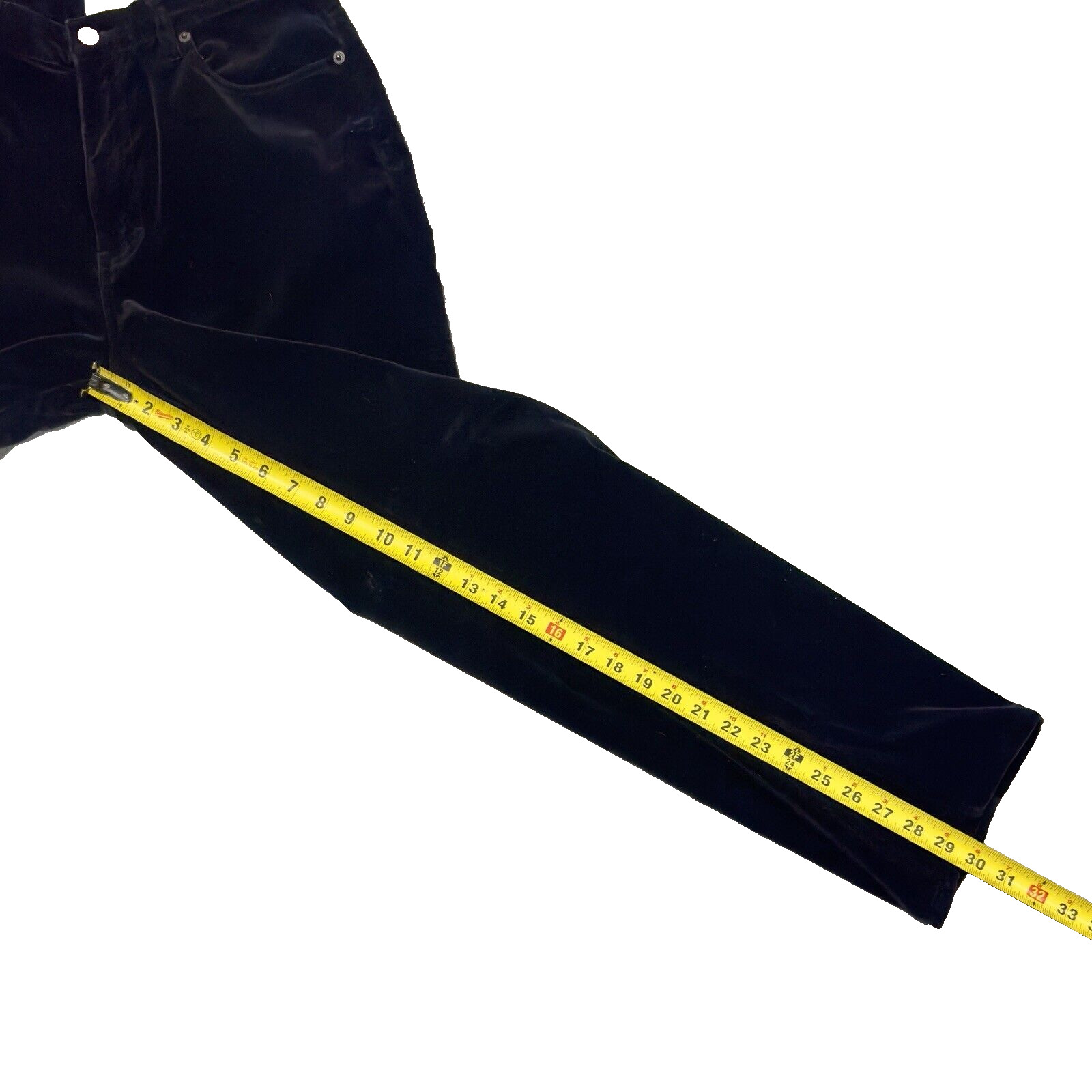 Vintage Calvin Klein Velvet Pants Women's Size 8 Black Crushed Straight Y2K 90s thumbnail 10