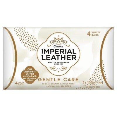 4x Imperial Lederseife 90g sanfter Pflegestab, reichhaltige & cremige Feuchtigkeitscreme 