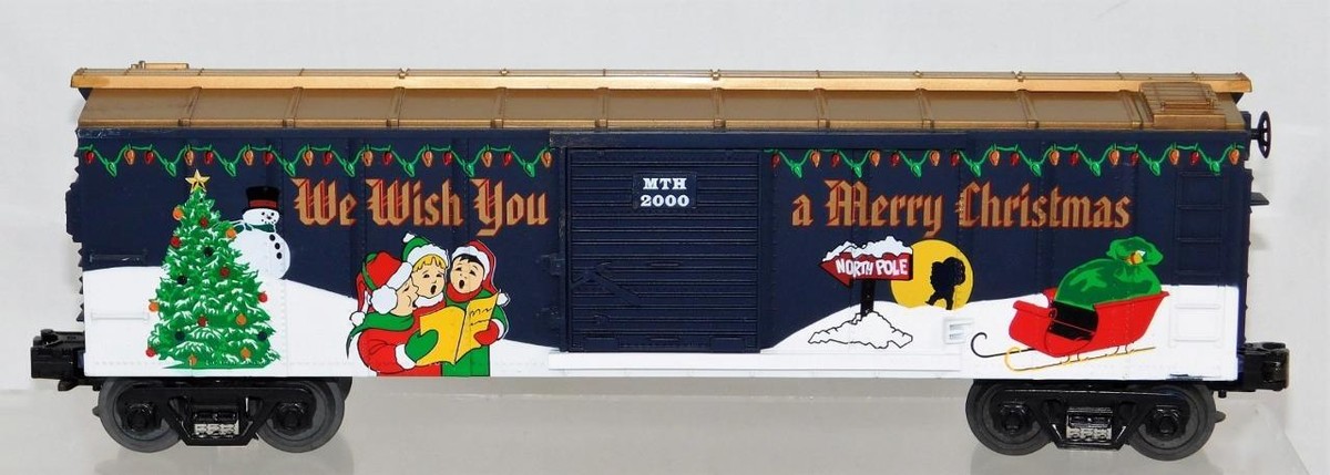 MTH 30-7454 Christmas Boxcar 2000 RailKing We Wish You Merry