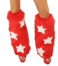 J. Valentine FUZZY LEG WARMERS - red/white