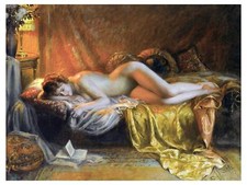 Girl Reading D. Enjolras Woman Nude Tile Mural Kitchen Backsplash Marble Ceramic