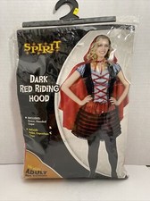 Spirit Halloween Dark Red Riding Hood Adult Costume Med 8-10 3pcs Set Role Play