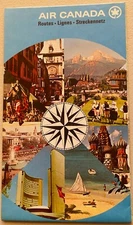 Air Canada Airlines System Route Map and Information Guide - 1970
