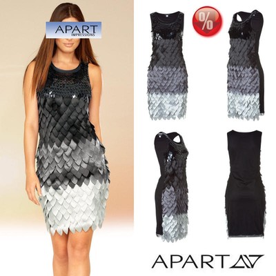 Kleid. Apart. Schwarz-silber. Gr. 32. NEU!!! SALE%%%