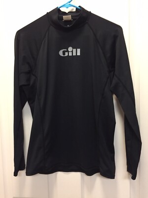 GILL Women s UV 50+ Black Long Sleeve Mock Neck Activewear Top Sz L