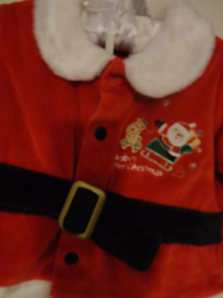 LITTLE WONDER KIDS RED VALVET CHRISTMAS SANTA NEW BORN BABY DRESS 3 TO 6 M — 第 2/4 张图片