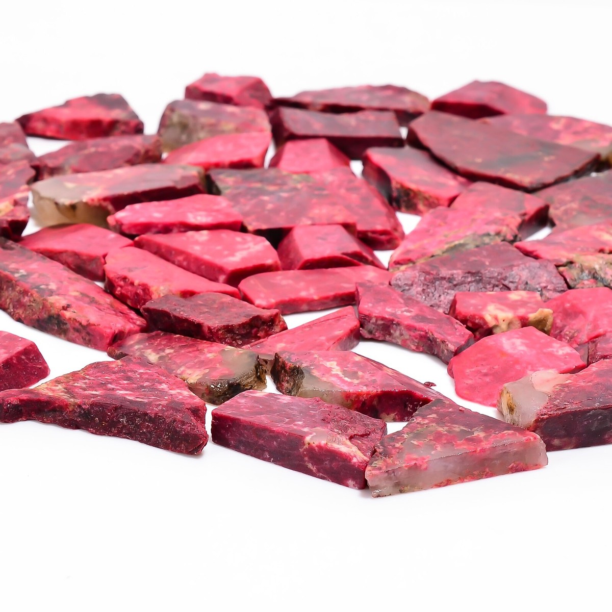 Natural Pink Thulite Slice Rough Gemstone Raw Blue Pink