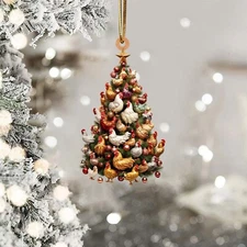 Chicken Christmas Tree Ornament | Chicken Lover Keepsake | Chicken Home decor