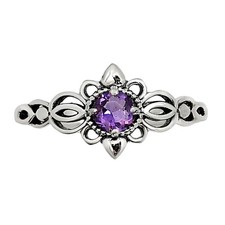 Natural Amethyst - Brazil 925 Sterling Silver Ring s.6 Jewelry R-1172