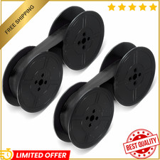 Universal Typewriter Ribbon Twin Spool Replacement Pack - Black Ink 2 Pcs 