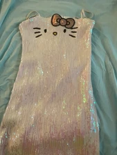 Hello Kitty Forever 21 White Sequin Mini Dress Size small used once 