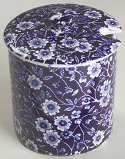 Staffordshire Calico Blue Jam Jelly Jar 4191902