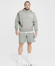 NWT Men  s Nike Club Fleece Pullover Hoodie Gray Heather 2XL XXL 65