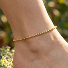 Chic Modern Gold Tone Round Box Chain Anklet | Premium Brass Gold plated — photo 1