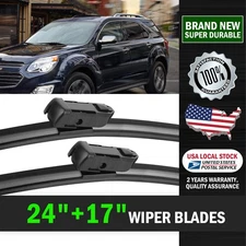 24"+17" Clear Advantage Durable Windshield Bracketless Wiper Blades Pair of 2