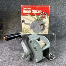 Norpro Deluxe Green Bean Slicer Cast Iron Metal Clamp in Box French Style VTG