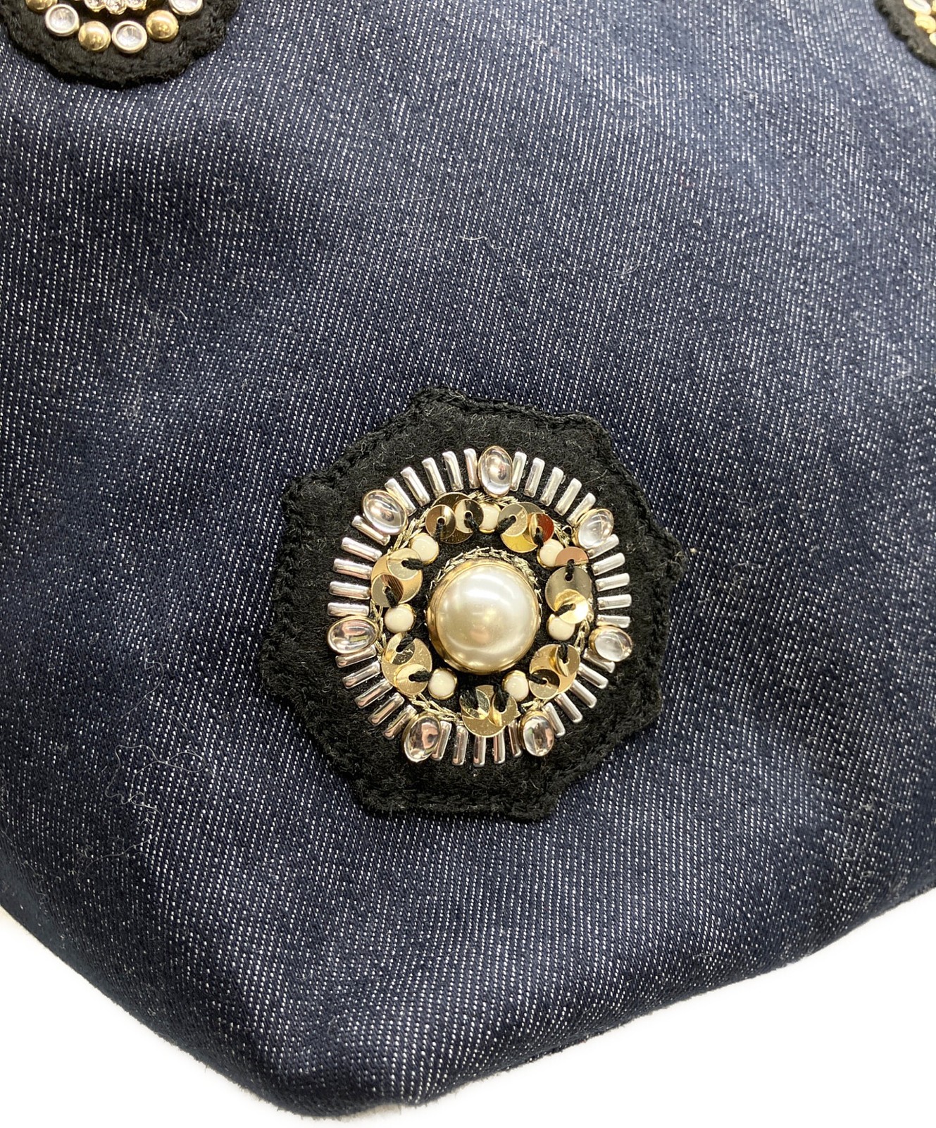 Kate Spade Navy Leather Tote Bag Women Used Authentic thumbnail 8