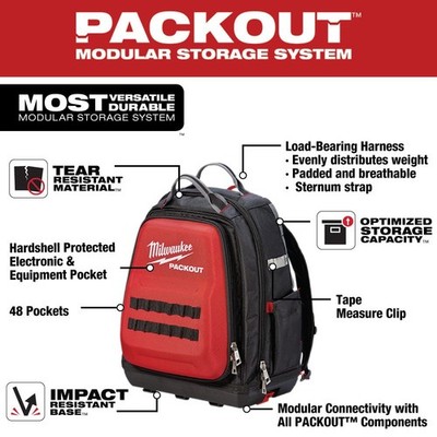 Milwaukee 48 22 8301 48 22 8321 15 In. PACKOUT Backpack With 15 In Tool Bag - Foto 4