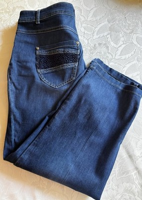 Damenjeans Damenhose Basler Fashion Dark Denim Gr. 44 Dunkelblau Sommerqualität