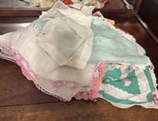 40 Antique - Vintage Cotton  Mixes Mixed Lot Hankies Handkerchiefs Piece Set