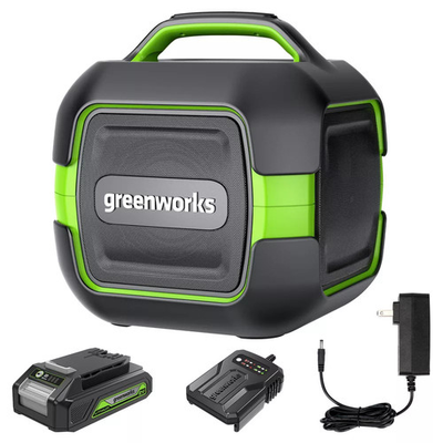 #ad Greenworks POWERALL 24V Outdoor Bluetooth Portable Speaker with 2Ah Battery $91.79