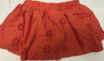 Genuine Kids (from Osh Kosh) 12 Months Baby Girl's Orange Eyelet Lined Skirt