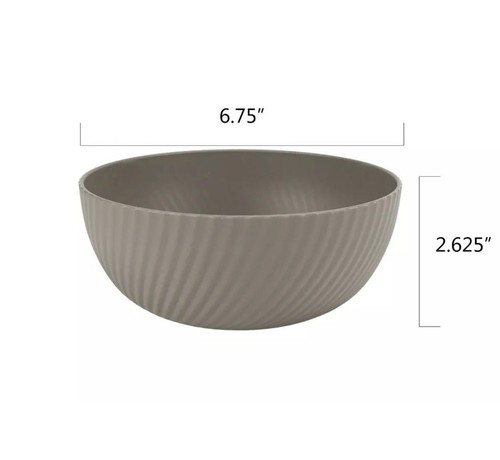 Set of 4 MAINSTAYS Plastic 38oz Cereal Bowls Round Textured BPA Free Beige - Picture 5 of 6