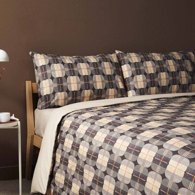 Bassetti Globes G1 beige cotton duvet cover set