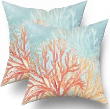 Giwawa Coastal Coral Throw Pillow Covers 20" x (Pack of 1), Orange 