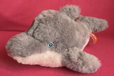 Wild Republic grau & weißer Delfin mit genähten Augen weiches Plüschtier 9 Zoll