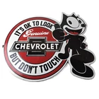 Vintage Large Chevrolet Sign - Felix the Cat Advertisement Gas Porcelain Sign