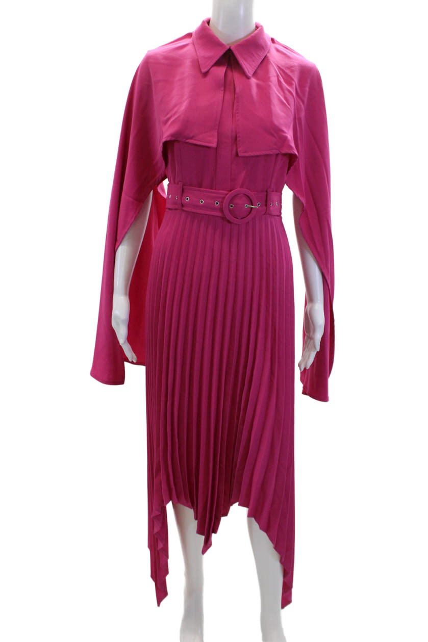 Vestido plisado bufanda Thebe Magu para mujer - rosa cerise talla L