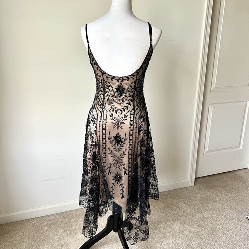 NWT Vintage CACHE Y2K Beaded Lace Overlay Midi Dress—SZ 8 - Picture 3 of 18